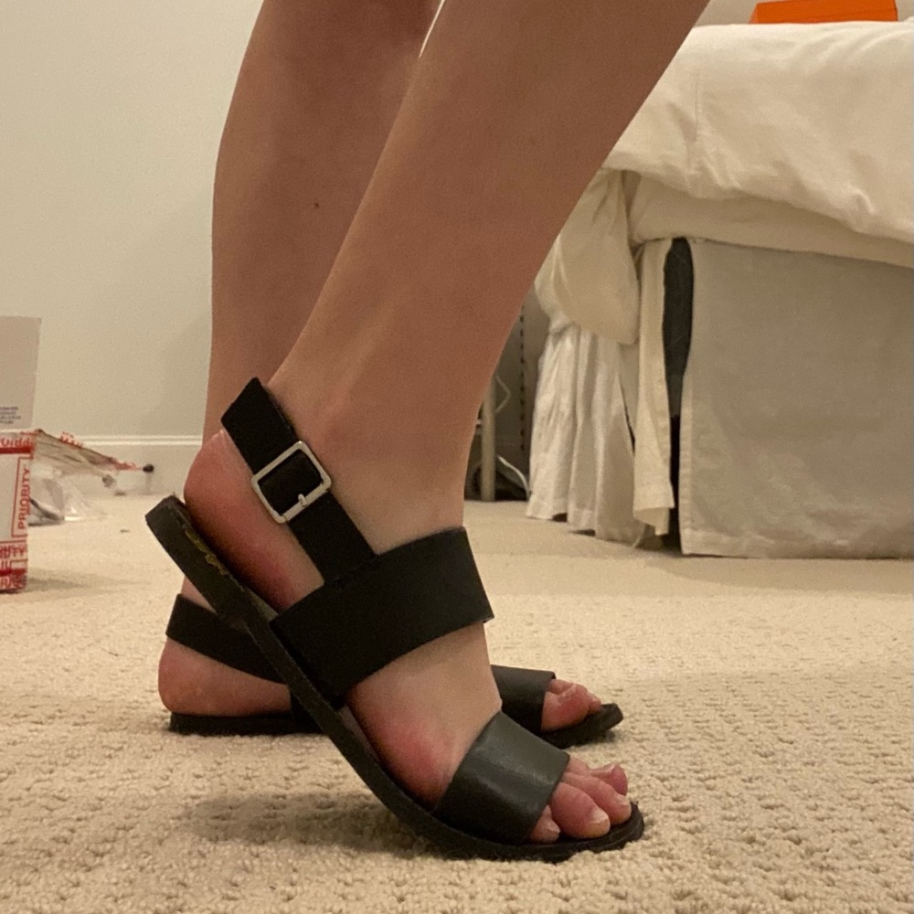 Simple Black Strappy Sandals